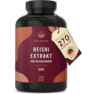 Reishi-Kapseln TRUE NATURE Reishi Pilz Extrakt, 270 Kapseln