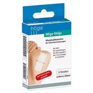 Klammerpflaster Höga Strips Wundnahtstreifen, 6.4 x 80 mm