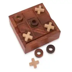 Tic-Tac-Toe-Spiel Ajuny Hölzerne Klassische Tic Tac Toe