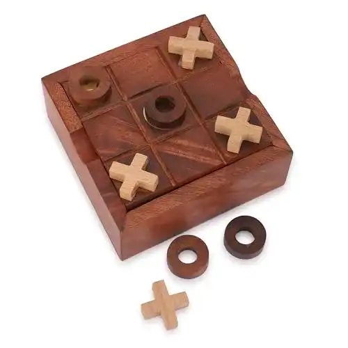 Tic-Tac-Toe-Spiel Ajuny Hölzerne Klassische Tic Tac Toe