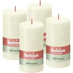 Bolsius-Kerzen bolsius Rustikale Stumpenkerze, Elfenbein, 4 Stück