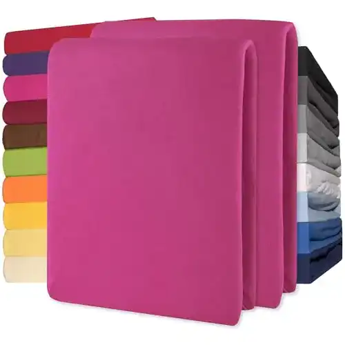 Spannbettlaken (90×200) CelinaTex Lucina, pink Baumwolle