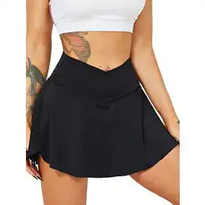 Hosenrock HAWILAND Tennisrock Damen Crossover Waist V-Bund