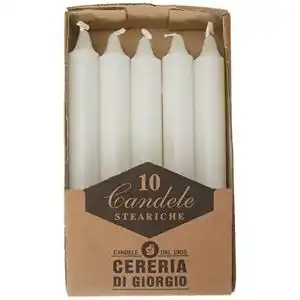 Stabkerzen Cereria di Giorgio 407 Stearkerzen, weiß, 10 Stück
