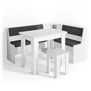 Essgruppe Vicco Eckbankgruppe Roman, Weiß, 150x120cm