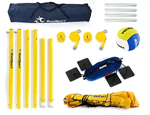 Volleyballnetz RomiSport Beachvolleyball Volleyball-Set