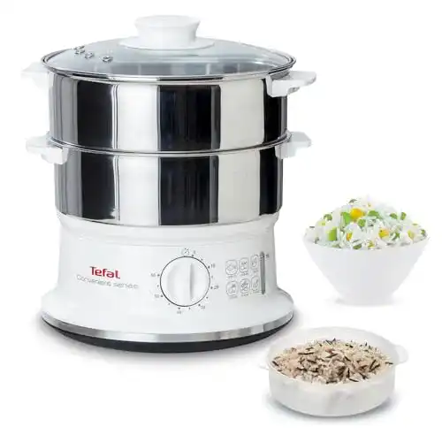 Dampfgarer Tefal VC1451, 2 Edelstahlbehälter, 6L, Timer, 900W