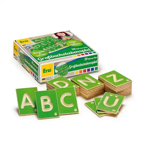 Erzi-Holzspielzeug Erzi 42012 Lernspiel Großbuchstaben aus Holz