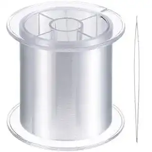 Nylonfaden Blulu 500 m Nylon unsichtbar, 0,25 mm, Perlen Nadel