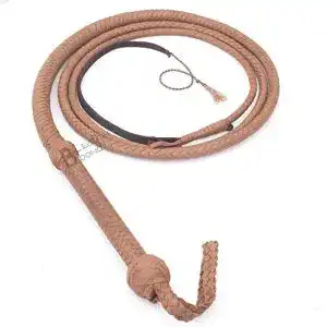 Bullwhip LB’s Whip 12 Fuß 8 Zöpfe natürliche tan braun Leder