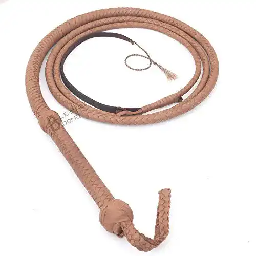 Bullwhip LB’s Whip 12 Fuß 8 Zöpfe natürliche tan braun Leder