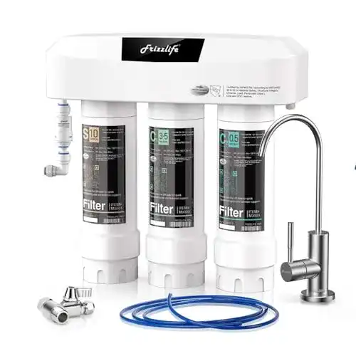 Wasserfiltersystem FRIZZLIFE Untertisch mit gebürstetem Nickel