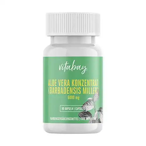 Die beste Aloe-vera-Kapseln vitabay Aloe Vera Konzentrat 6000 mg, 90 Kaps. 2026 Test Bestseller Aloe-vera-Kapseln vitabay Aloe Vera Konzentrat 6000 mg, 90 Kaps.