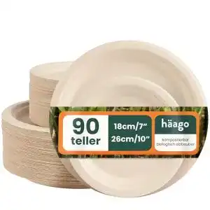 Zuckerrohr-Teller HAAGO 100 Zuckerrohr Bagasse Einwegteller