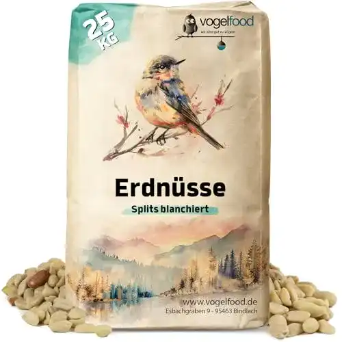 Vogelfutter Erdnüsse Vogelfood 25 KG Erdnusssplits blanchiert