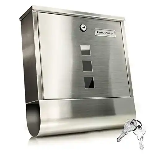 Edelstahl-Briefkasten TÄGA 2210 Design Briefkasten abschließbar