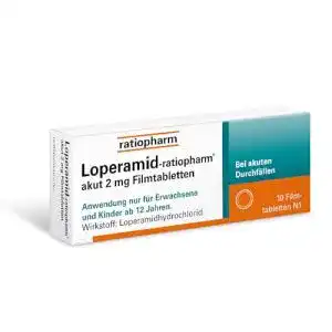 Durchfalltabletten Ratiopharm Loperamid akut, 10 St