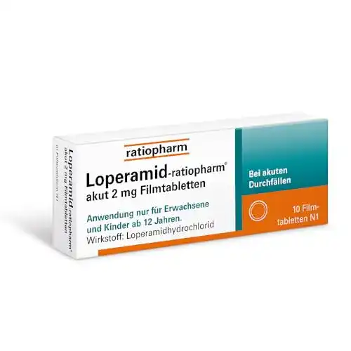 Durchfalltabletten Ratiopharm Loperamid akut, 10 St