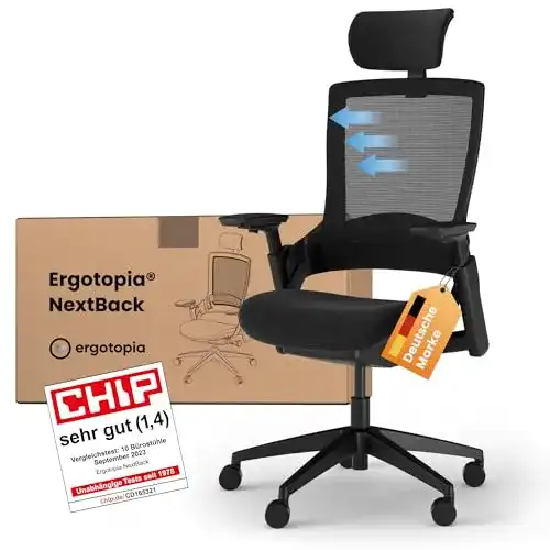 Die beste Ergonomischer Bürostuhl Ergotopia ® NextBack, Lordosenstütze 2026 Test Bestseller Ergonomischer Bürostuhl Ergotopia ® NextBack, Lordosenstütze