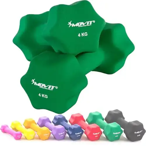 Hanteln 4 kg Movit 2er Set Neopren Hanteln, Kurzhanteln