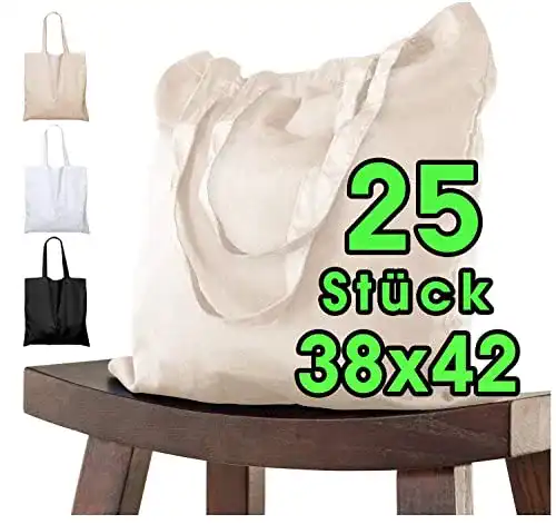 Die beste Jutebeutel ELES VIDA 25 STÜCK Baumwolltasche 38 x 42 cm 2026 Test Bestseller Jutebeutel ELES VIDA 25 STÜCK Baumwolltasche 38 x 42 cm