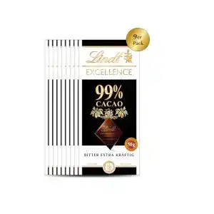 Dunkle Schokolade Lindt & Sprüngli Excellence Bitter 99%, 9 x 50 g