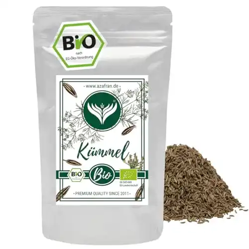 Die beste Kümmelsamen Azafran BIO Kümmel (Körner) ganz - 250g 2026 Test Bestseller Kümmelsamen Azafran BIO Kümmel (Körner) ganz – 250g