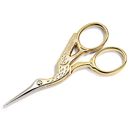 Stickschere Prym Storch 9 cm vergoldet, Stahl, Gold