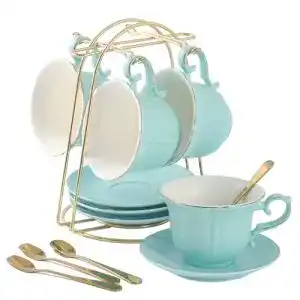 Teetassen DUJUST und Untertassen Set von 4 (235 ml)