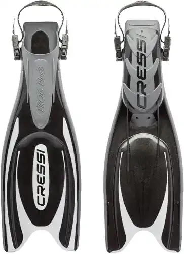 Cressi-Flossen Cressi Herren Flossen Frog Plus, schwarz/silber