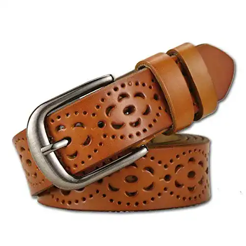 Gürtel Damen lalafancy Damen Leder Gürtel Echtes Rindsleder