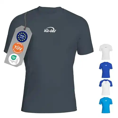 UV-Shirt iQ-UV Herren UV 300 Slim Fit Kurzarm T-Shirt, grau