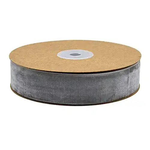 Samtband Afrsmw 10 Meter/roll 25mm Samt Dekoband, grau