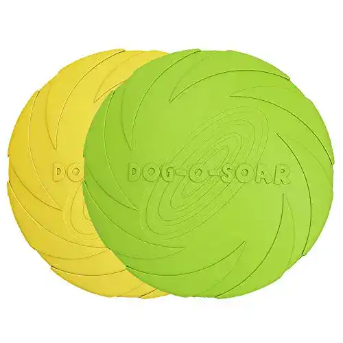 Hundefrisbee Vivifying, 2 Stück 18cm Hunde-Frisbee, Kautschuk
