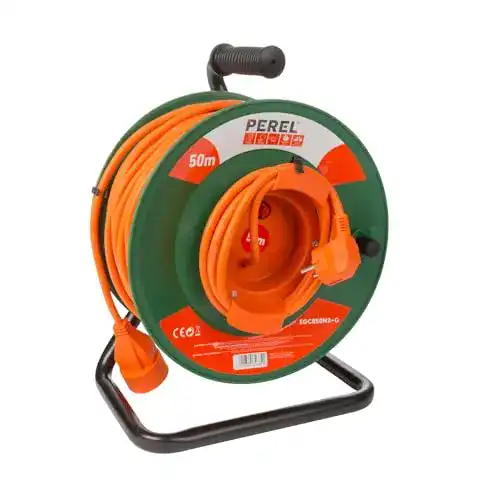 Kabeltrommel-50-m Perel EGCR50N2-G Kabeltrommel-Garten
