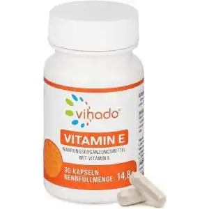 Vitamin E Vihado, veganes Nahrungsergänzungsmitte, 90 Kapseln
