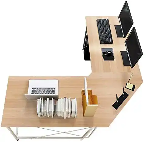 Eckschreibtisch sogesfurniture Computertisch in L-Form, Ahorn