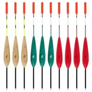 Angelposen OriGlam 10 Stück und Bobbers, Holz Slip Bobber