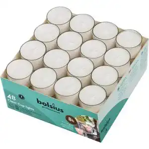 Bolsius-Kerzen bolsius Genuine Tea Light Candles in Clear Holder