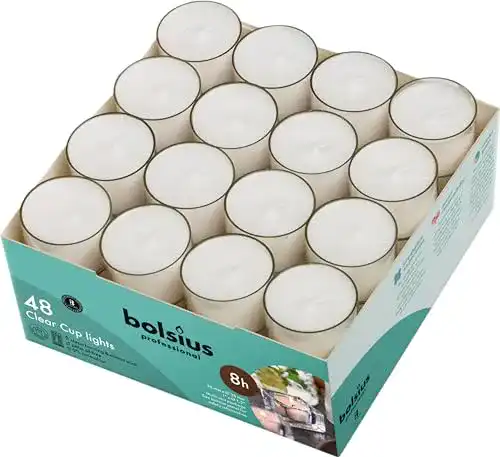 Bolsius-Kerzen bolsius Genuine Tea Light Candles in Clear Holder
