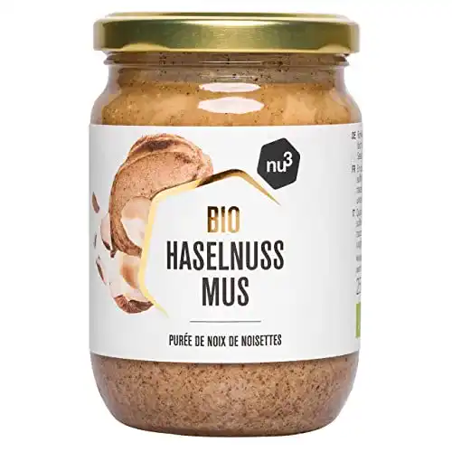 Haselnussmus nu3 Bio, 250 g aus Glas, 100% ungeröstet