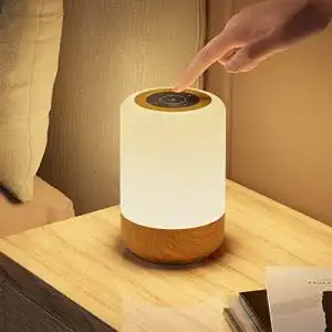 Nachttischlampe Görvitor LED Touch Dimmbar, 8 Farben u. 3 Modi