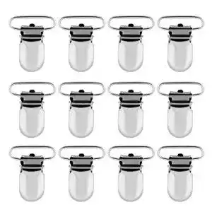 Hosenträger-Clips QIXINHANG 12x Schnuller Clips Metall 25 mm