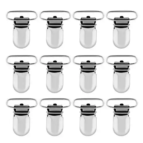 Hosenträger-Clips QIXINHANG 12x Schnuller Clips Metall 25 mm