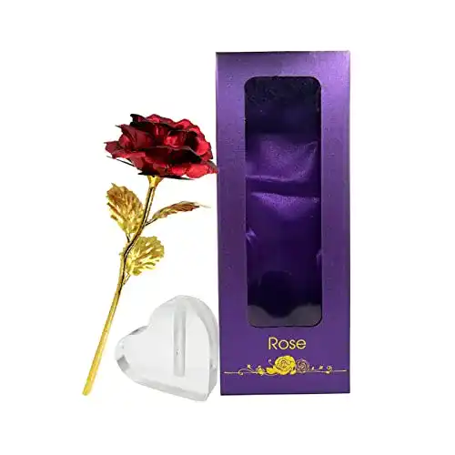 Goldrose TINYOUTH Vergoldete Rose 24 Karat, Künstliche Rosen