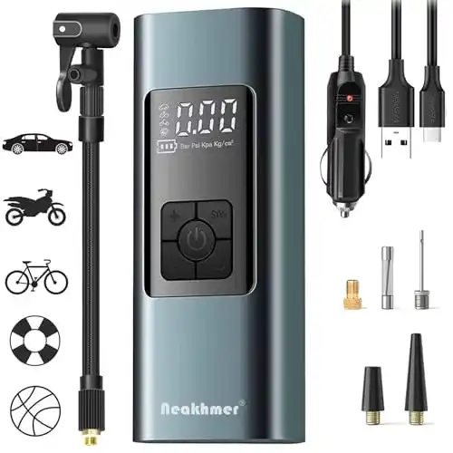 Powerbank mit Kompressor Neakhmer Tragbarer Luftkompressor