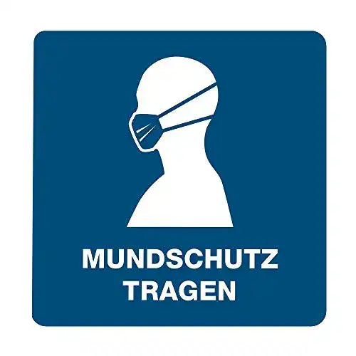 Aufkleber Maskenpflicht STEMPEL-FABRIK 3 Stück Hinweis-Aufkleber