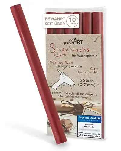 Siegelwachs gravurART 7mm flexibel für Wachspistole 6er Pack