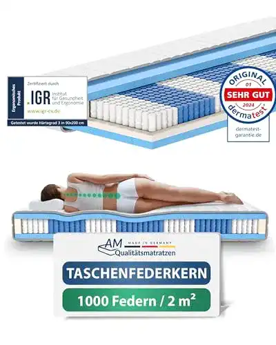 Taschenfederkernmatratzen AM Qualitätsmatratzen 1000 Federn