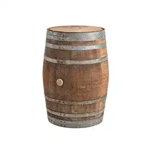 Regentonne Temesso mit Deckel, Holzfass, Eiche 225 Liter